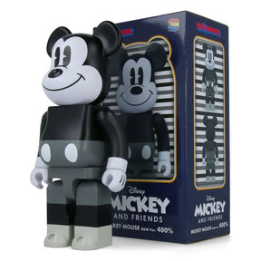 400% Bearbrick -  Mickey Mouse (Black & White)