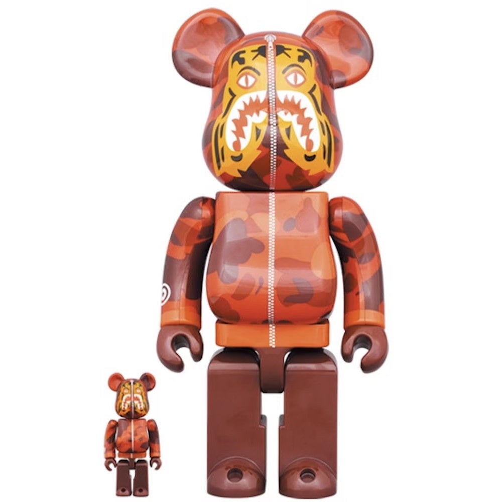 400% & 100% Bearbrick set - Camo Tiger by BAPE (Red ver.)