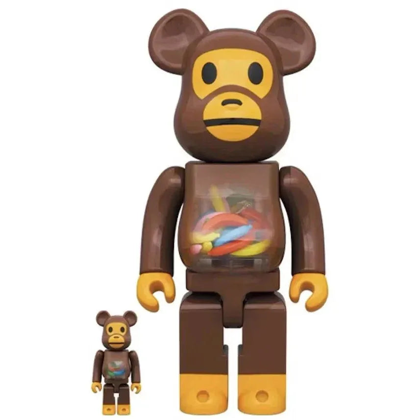 400% & 100% Bearbrick sæt - Baby Milo and Banana by BAPE