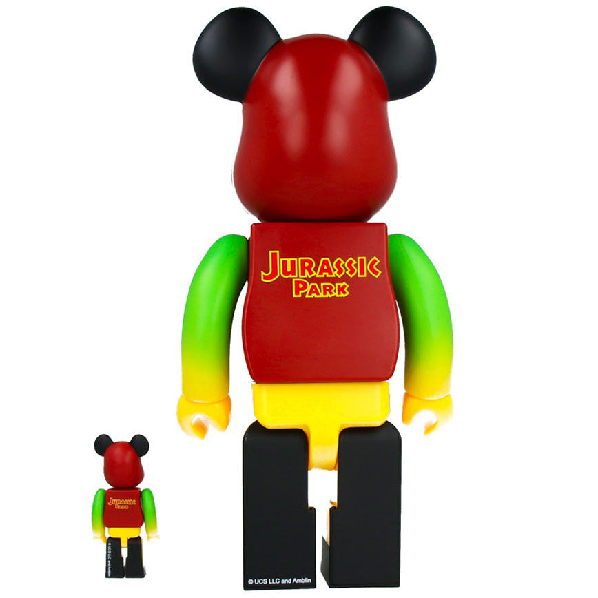 400% & 100% Bearbrick Set - Jurassic Park (Green & Yellow)