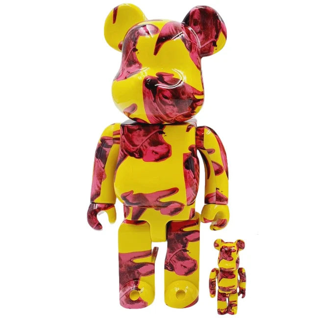 400% & 100% Bearbrick Set - Andy Warhol (Cow Wallpaper)