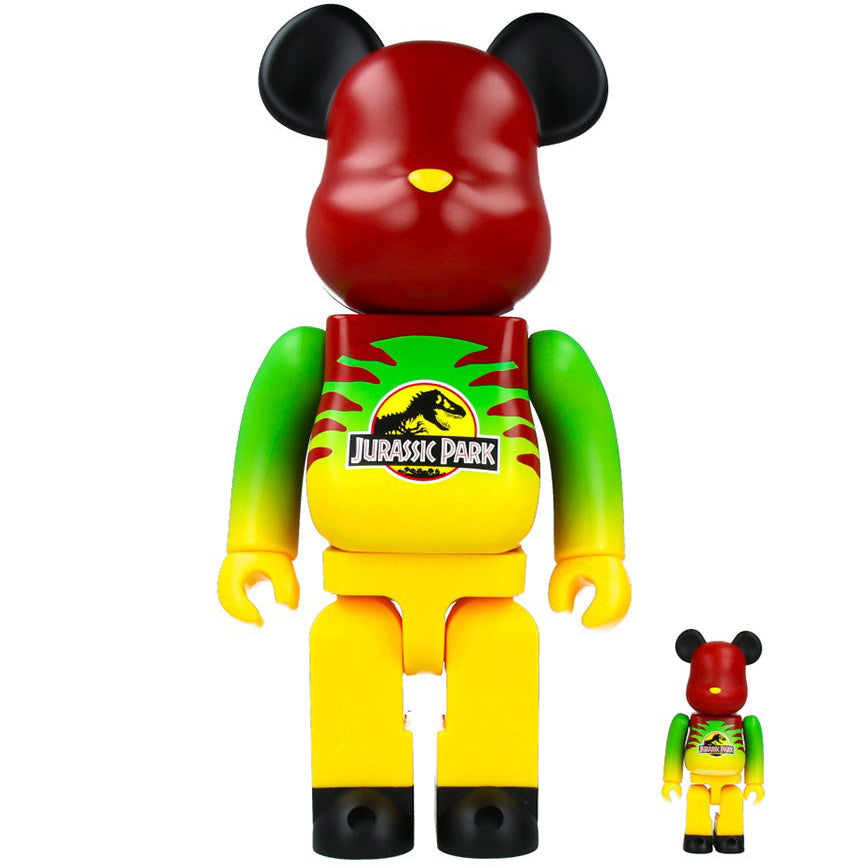 400% & 100% Bearbrick Set - Jurassic Park (Green & Yellow)