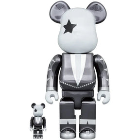 400% & 100% Bearbrick set - Kiss Star Child (Chrome Ed.)