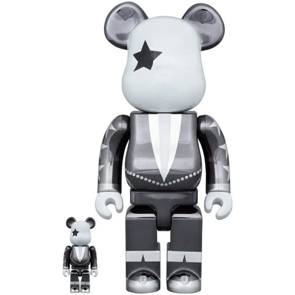 400% & 100% Bearbrick set - Kiss Star Child (Chrome Ed.)