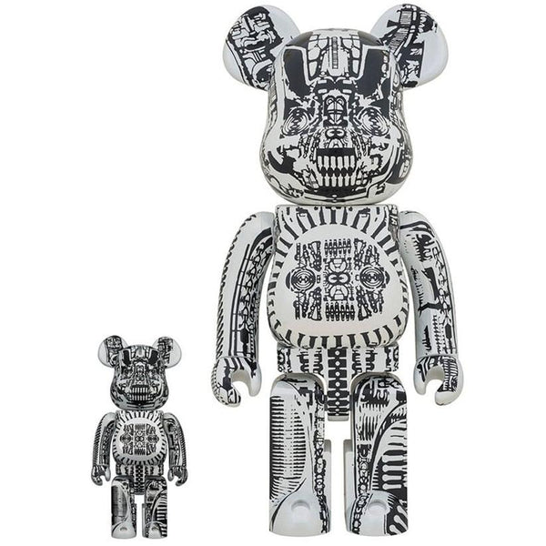 BE@RBRICK 2G WHITE CHROME400%+100% 400 & 100 Bearbrick set 