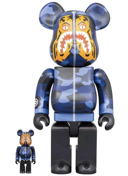 400 & 100 Bearbrick set - Camo Tiger by BAPE (Blue ver.) 400 & 100 Bearbrick set - Camo Tiger by BAPE (Blue ver.)