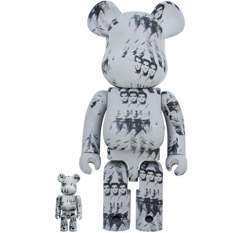 400% & 100% Bearbrick Set - Andy Warhol (Elvis Presley)