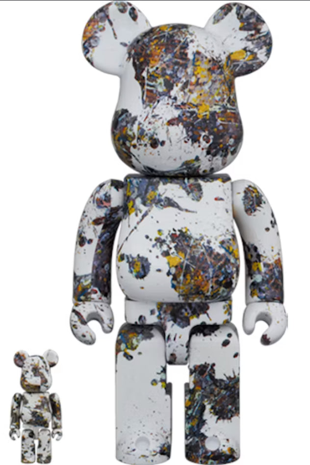 400% & 100% Bearbrick Set – Jackson Pollock Studio (Splash)