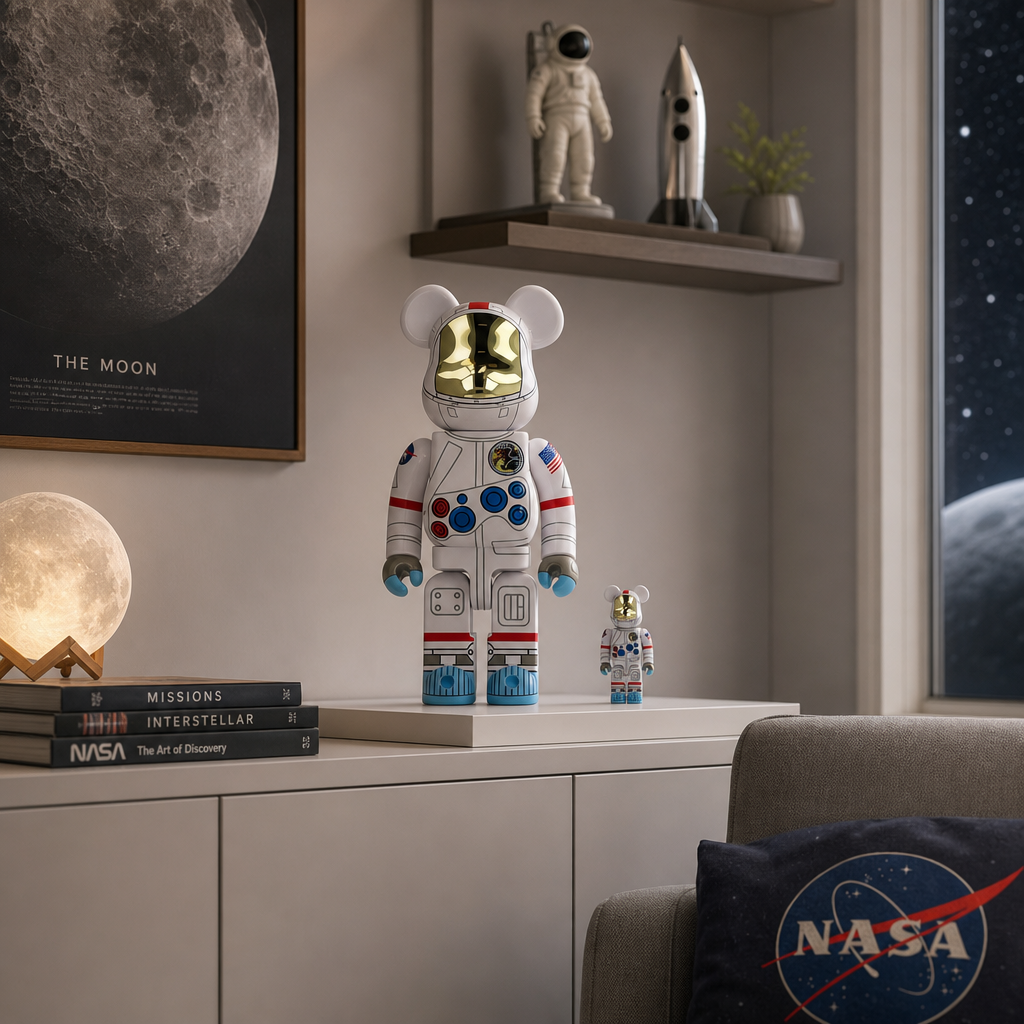 400% & 100% Bearbrick Set - Apollo 17 Astronaut (NASA)